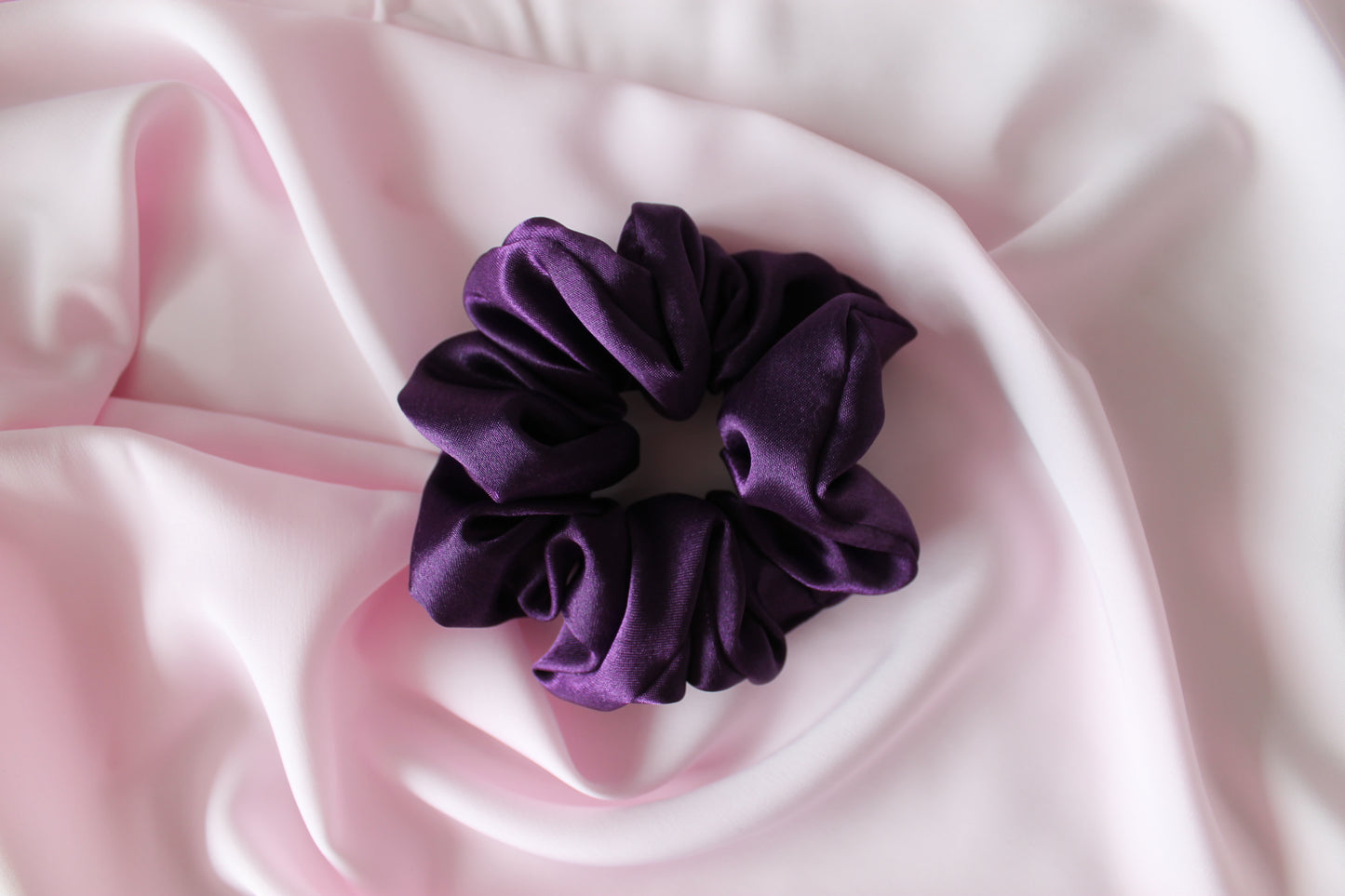 Plum Satin Scrunchie