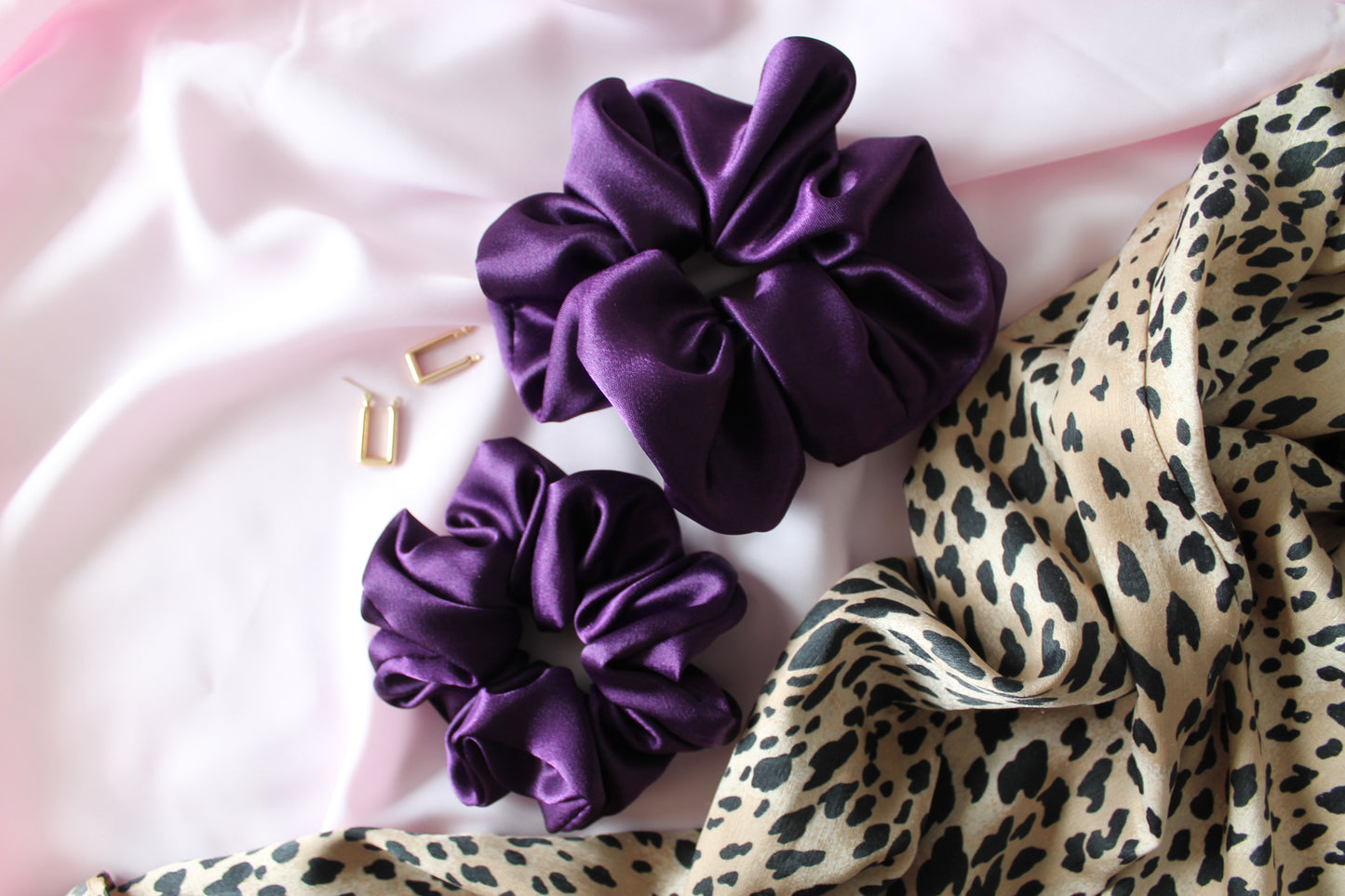 Plum Satin Scrunchie