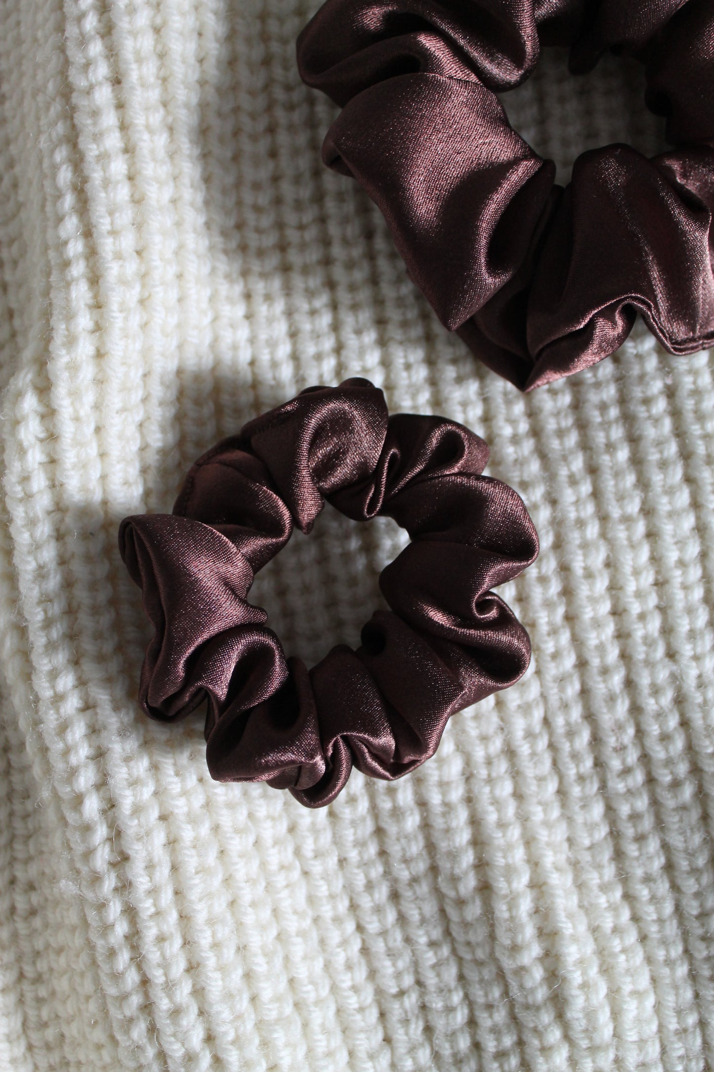 Mocha Satin Scrunchie