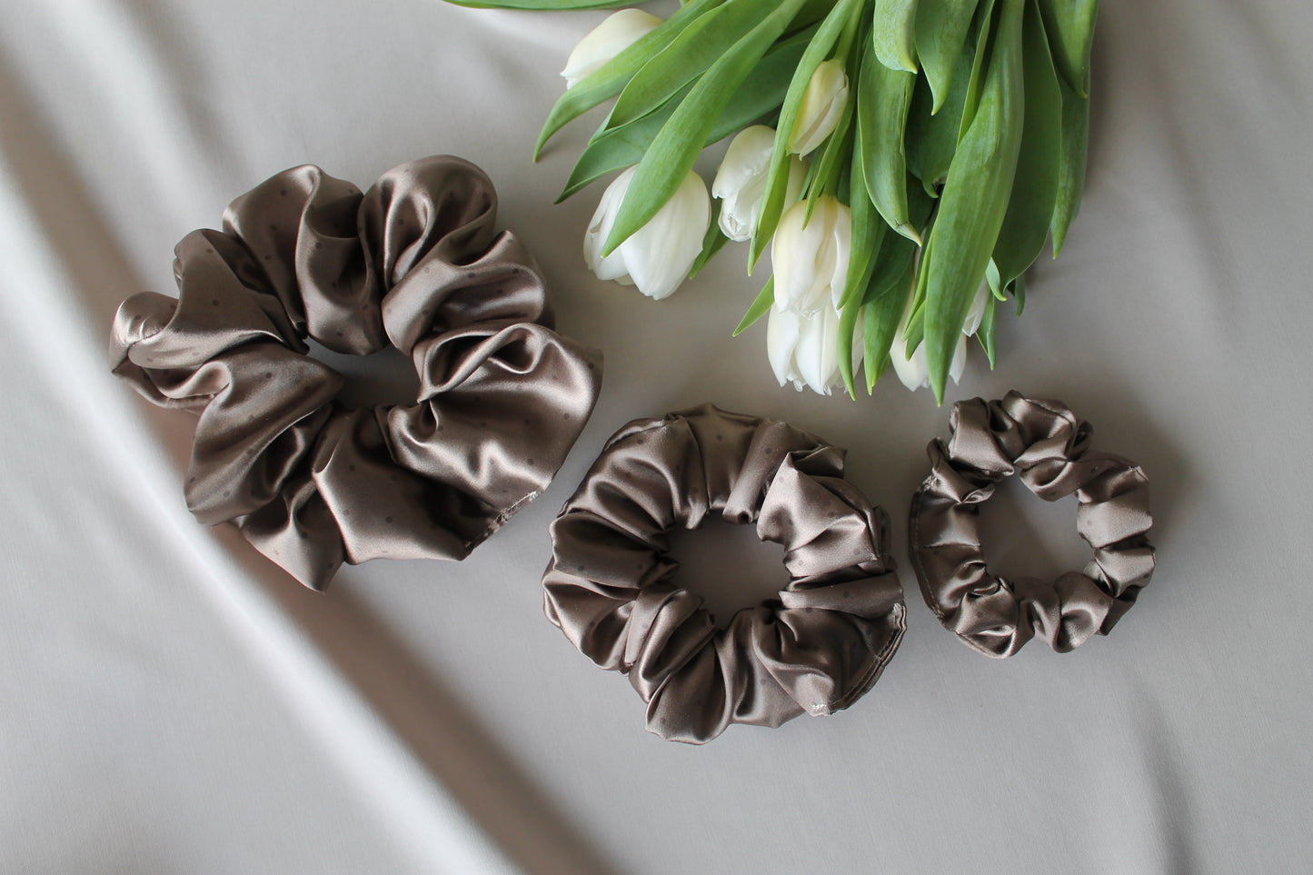 Dot Satin Scrunchie