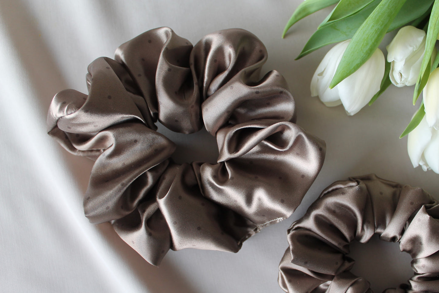 Dot Satin Scrunchie