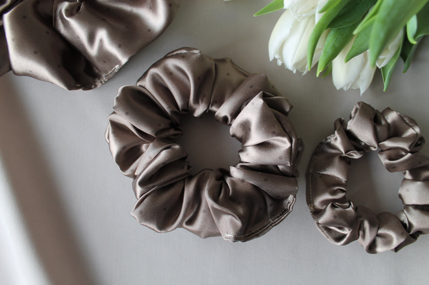 Dot Satin Scrunchie