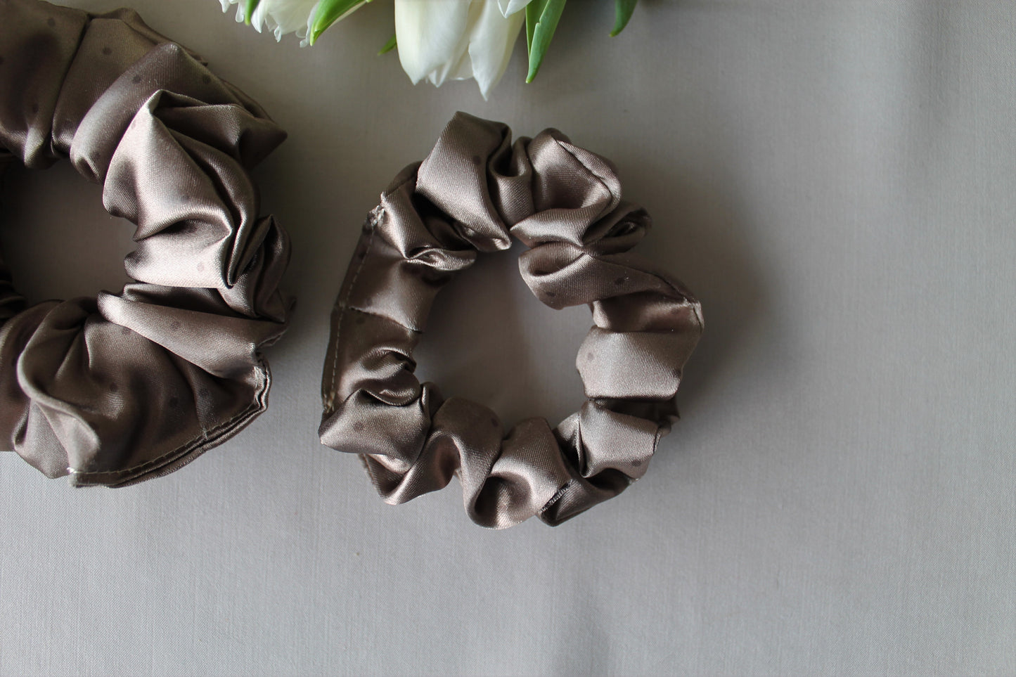 Dot Satin Scrunchie