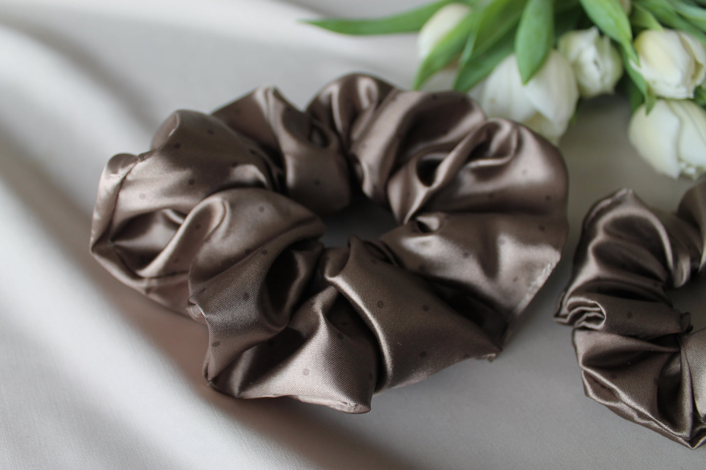 Dot Satin Scrunchie