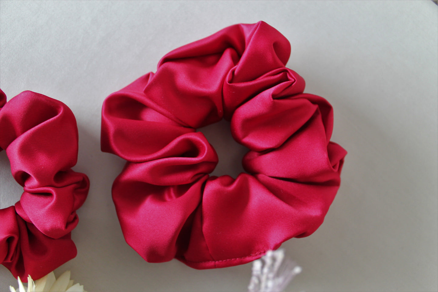 Cherry Satin Scrunchie