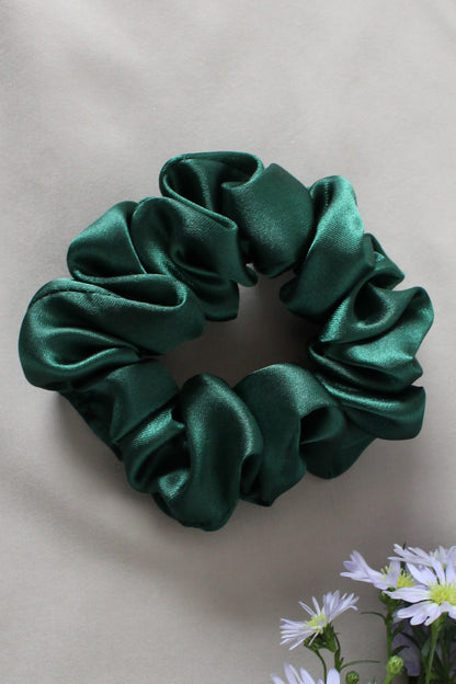 Scrunchie satiné Dark Green