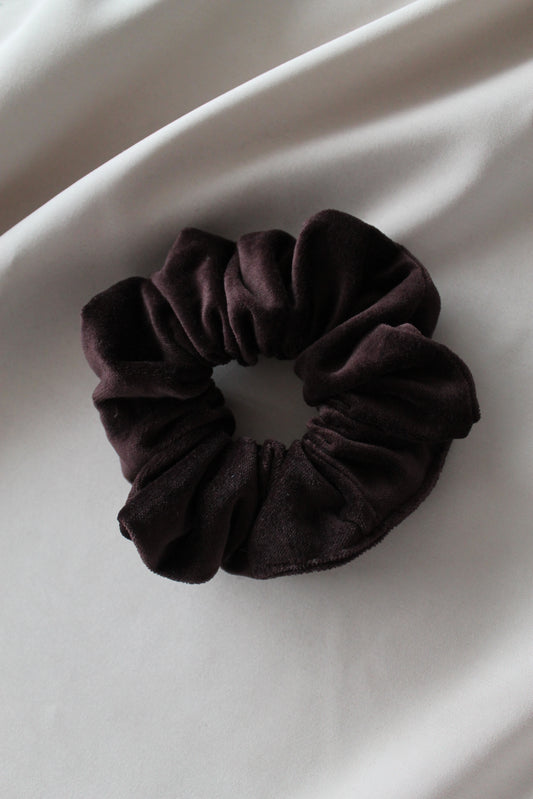 Brown velvet scrunchie